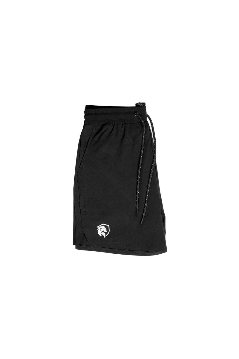 Men's Athletic Shorts with Magnetic Zippers- Black