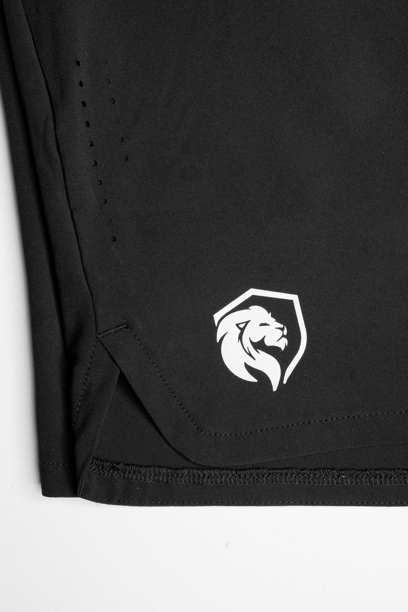 Men's Athletic Shorts with Magnetic Zippers- Black